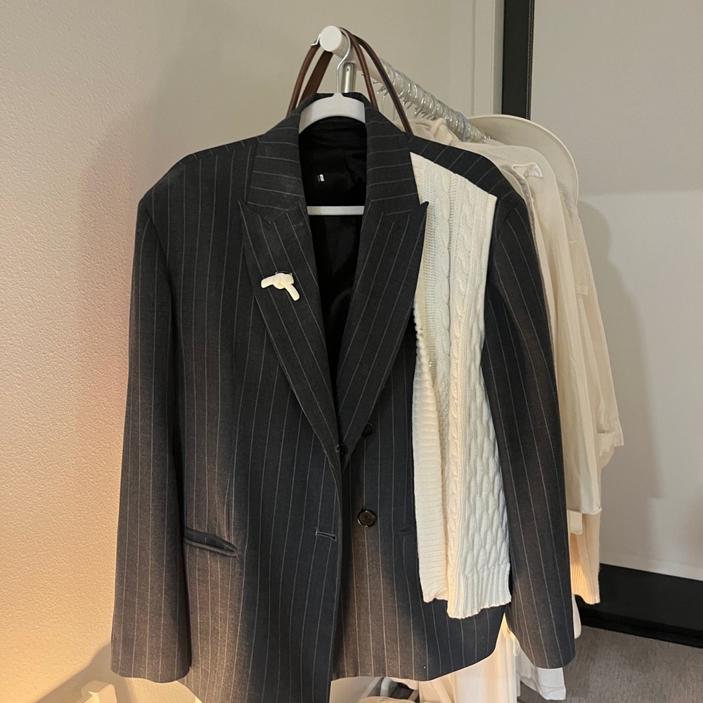 Dark Gray Pinstripe Blazer